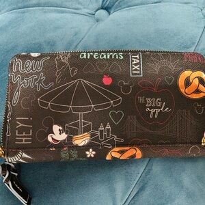 Dooney & Bourke Disney Black Wallet with Colorful New York Graphics